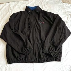 Greg Norman Mens Golf Windbreaker Jacket XXL Black Logo Full Zip Long Sleeve